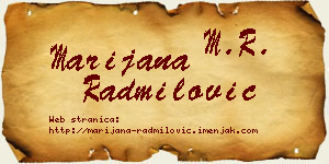 Marijana Radmilović vizit kartica